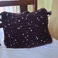 Borsa fatta a mano marrone maculata