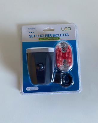Set luci per biciclette anteriore posteriore nuovo
