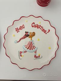 Piatto natalizio Happy Christmas con renna