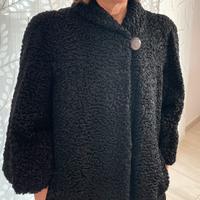 Pelliccia Astrakan nero donna tg 42/44 vintage