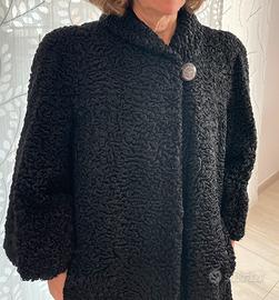 Pelliccia Astrakan nero donna tg 42/44 vintage