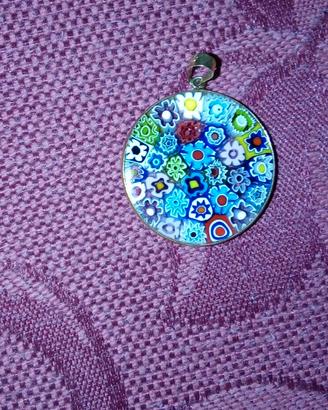 Ciondolo/Pendente millefiori in vetro di Murano