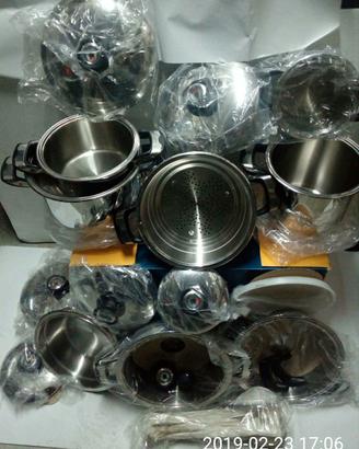 batteria di pentole in acciaio  18/10