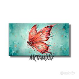 Quadro salotto moderno dipinto a mano  farfalla
