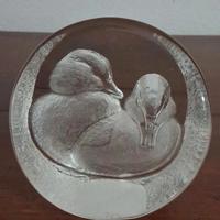 Scultura fermacarte in cristallo, vintage, firmata