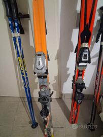 coppia di sci con bastoni