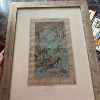 Miniatura indiana antica - scena di battaglia pers