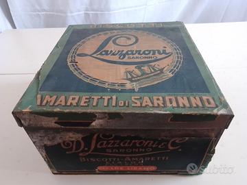 Scatola latta D. Lazzaroni Saronno, TIPO CARTA.