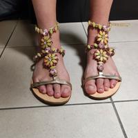 Sandalo gioiello da donna n.39 , oro con pietre 