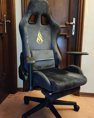 Poltrona gaming/ufficio simi alcantara scamosciato