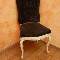 gruppo 6 sedie laccate rivestite