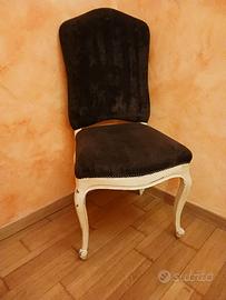 gruppo 6 sedie laccate rivestite