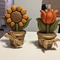 Vasetti Thun in ceramica girasole e tulipano