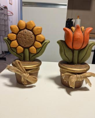 Vasetti Thun in ceramica girasole e tulipano