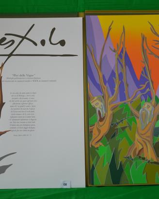 Litografia originale Ugo Nespolo: Pier delle Vigne