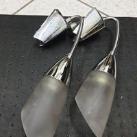 Coppia Applique Moderne Cromo e Vetro Satinato - C