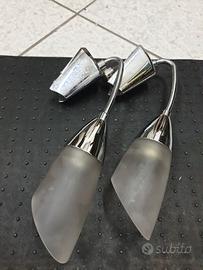 Coppia Applique Moderne Cromo e Vetro Satinato - C