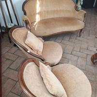 divano con 2 poltroncine Luigi xv metà ottocento