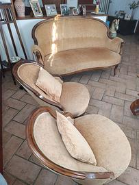 divano con 2 poltroncine Luigi xv metà ottocento