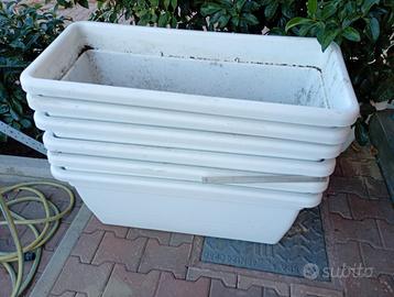 Vasi bianchi in plastica