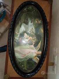 Quadro Ovale Vintage "Angelo Custode" con Cornice