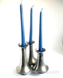 Candelabro scultura peltro Mid century