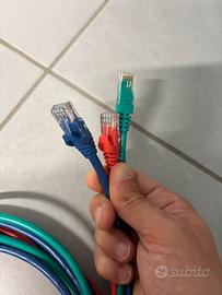 3 cavi ethernet rj45 cat 6 utp colorati 2 metri