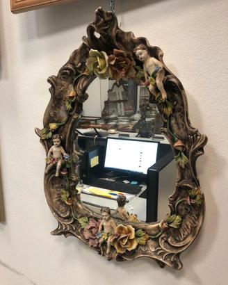 Grande specchio porcellana CAPODIMONTE