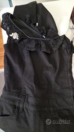 LIU JO Tuta nera e pantalone pois blu tg 38 