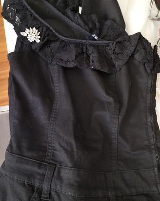 LIU JO Tuta nera e pantalone pois blu tg 38 