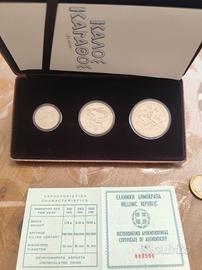 trittico Grecia dracme argento olimpiadi