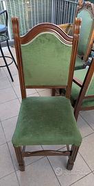 Sedie antiche velluto verde