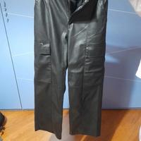 Pantaloni cargo in semilpelle