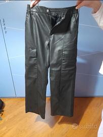 Pantaloni cargo in semilpelle