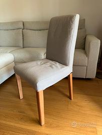 4 sedie in rovere, sfoderabili