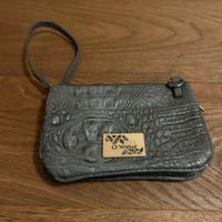 Pochette Pinko grigia effetto pitonato