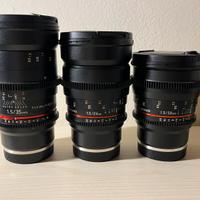 Samyang Cine 24mm , 35mm , 50mm T 1.5 Sony E