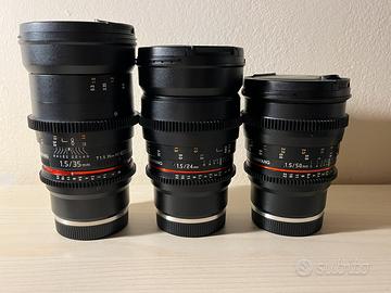Samyang Cine 24mm , 35mm , 50mm T 1.5 Sony E