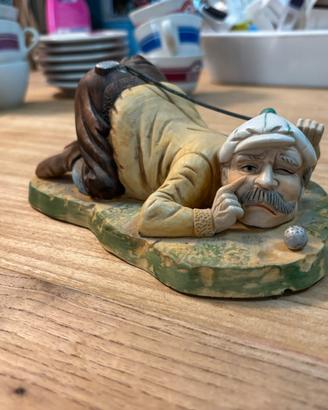 Statuina golfista buffo da collezione