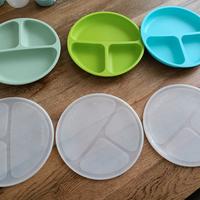 piattini con ventosa e coperchio per bambini