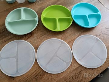 piattini con ventosa e coperchio per bambini