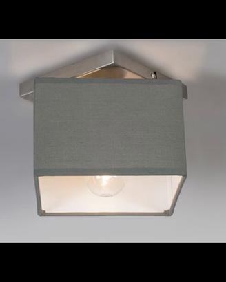 Lampada a soffitto grigia con paralume quadrato