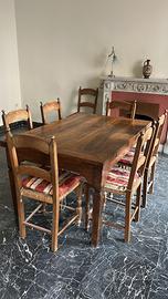 Tavolo in noce fine 800 estendibile  con 8 sedie