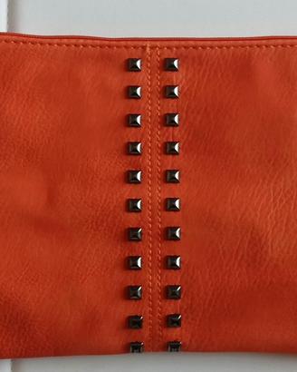 Borsa/pochette ecopelle color arancione