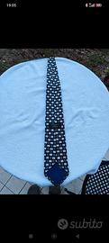 Cravatta vintage blu fantasia geometrica