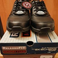 SKECHERS Work Relaxed Fit  Nere  pelle texture