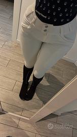 pantaloni equitazione bianchi