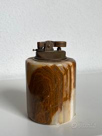 Accendino da tavolo vintage anni 70 onice+ottone