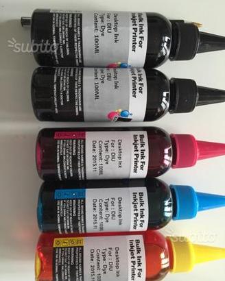 Kit inchiostro ricarica 5x100ml Canon hp stampante