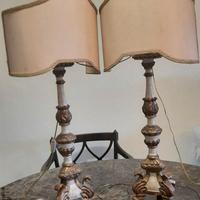 Coppia torciere d'altare del 1700 lampade paralume